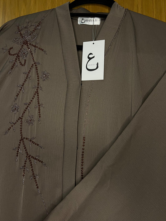 Embellished nude abaya